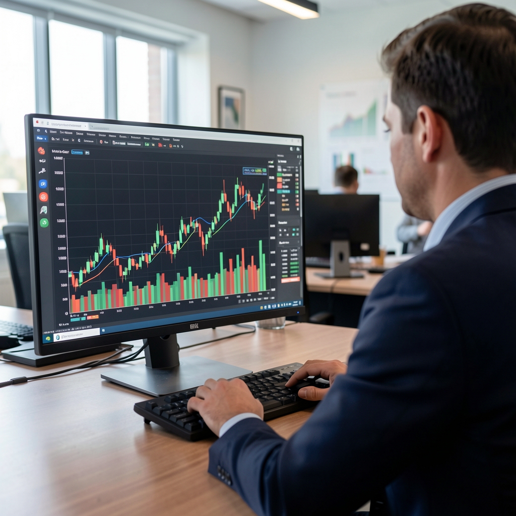Grafikoni dividendnih prinosa povijesnih kompanija prikazani u boji na monitoru burzovnog analitičara
